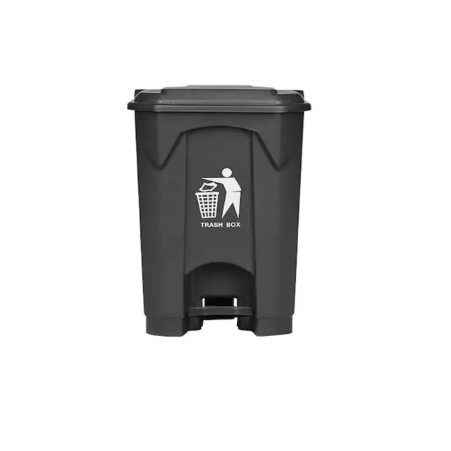 Delta Cleaning Πλαστικός κάδος απορριμμάτων με πεντάλ 45lt Γκρί / ΚΠ45Α