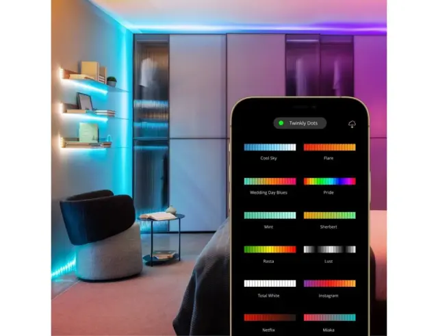 60 Smart LED RGB Twinkly Dots (TWD200STP-TEU), 3 Μέτρα, με Διάφανο Καλώδιο, Bluetooth, WiFi, Dimmer Και Έλεγχο μέσω Κινητού ΤηλεφώνουTWD060STP-TEU 2