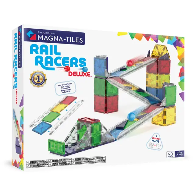 Magna-Tiles Μαγνητικά Πλακίδια Rail Racers Deluxe 90 Κομμάτια (3+ ετών) 251090RR