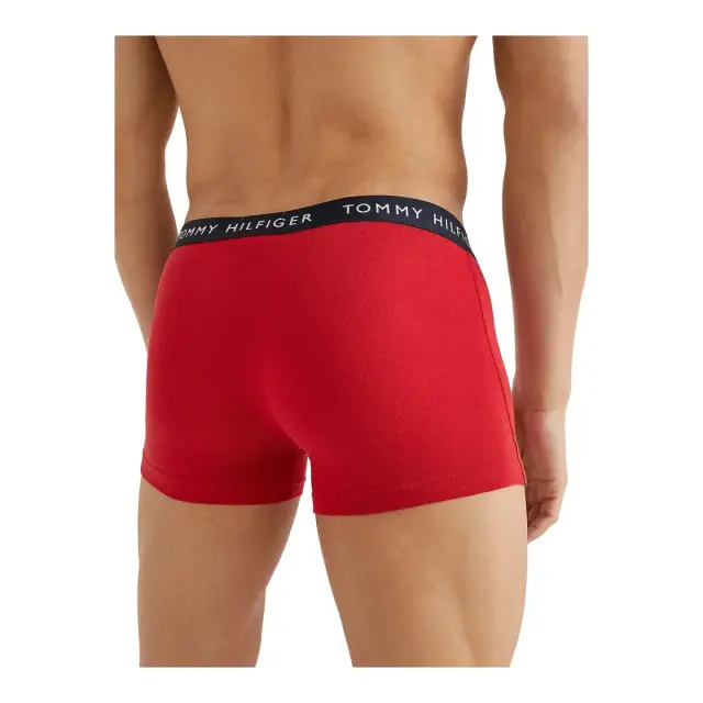 Tommy Hilfiger Ανδρικό Boxer Essential Logo Waistband Trunks - Τριπλό Πακέτο, Χρώμα Des Sky-Petrol Blue-Prim Red - S 3