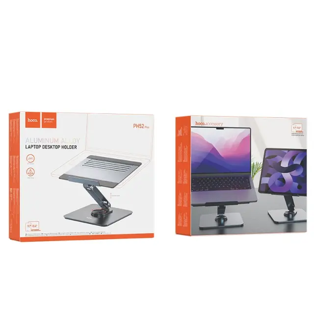 Βάση Στήριξης Επιτραπέζια Hoco PH52 Plus Might για Tablet και Laptop Πτυσσόμενη 360° Γκρι 9.7"-15.6" 2