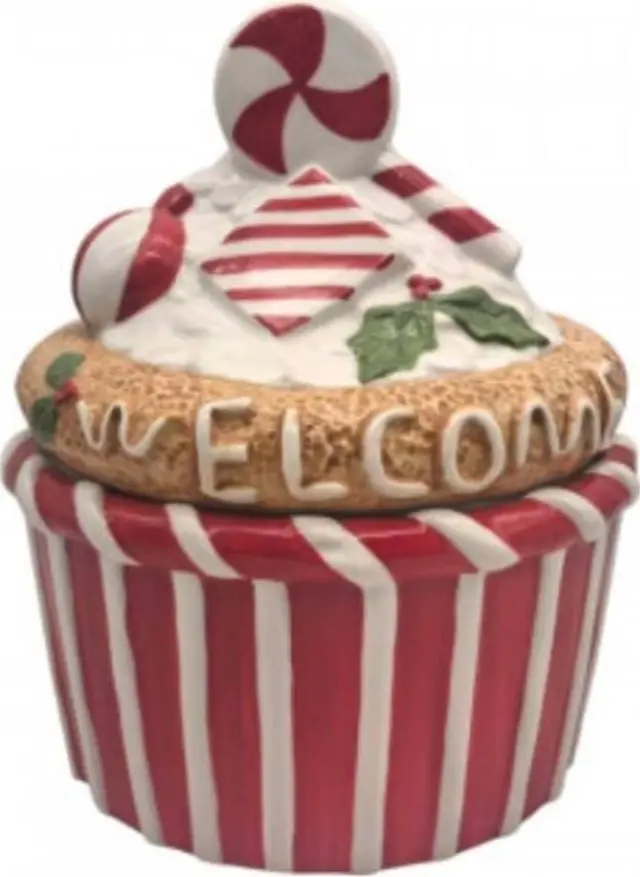 Candy Ceramic Jar With Lid Βάζο Με Καπάκι Κεραμικό 18x18x22cm