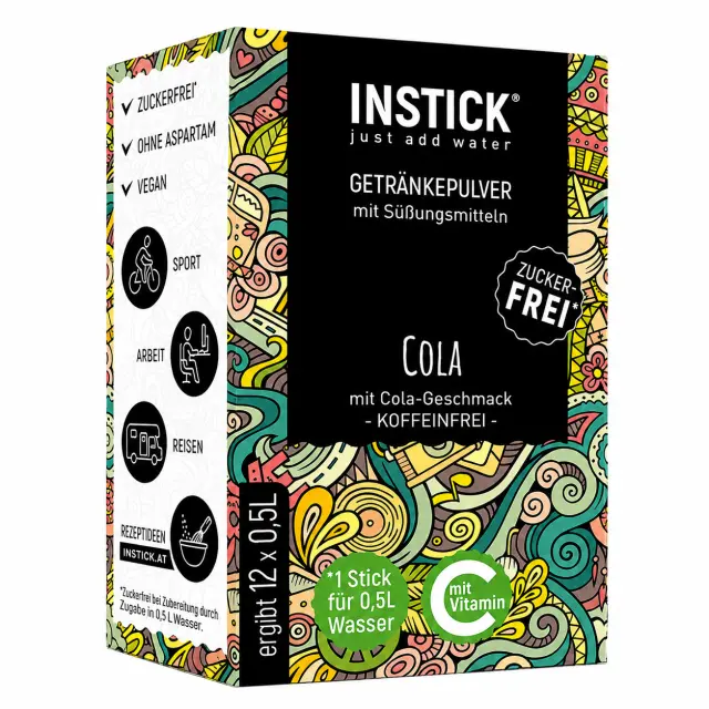 Instick Ρόφημα σε Σκόνη με Γεύση Cola 12 Sticks x 2.5g