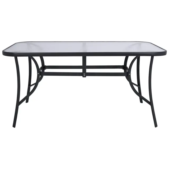ΤΡΑΠΕΖΙ BRUNO 150X90Χ72Υεκ. ΓΚΡΙ ΜΕΤΑΛΛΙΚΟ ΜΕ ΓΥΑΛΙΝΗ ΕΠΙΦΑΝΕΙΑ FB5145.01 2