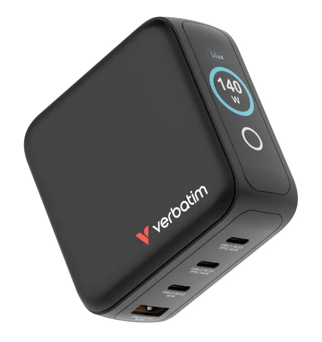 Verbatim - Mini GaN Charger 4-port 140W with Display - Electronics