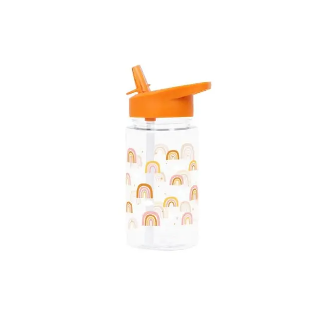 A Little Lovely Company Πλαστικό Παγούρι με Καλαμάκι Rainbows DBRAPI34 450ml