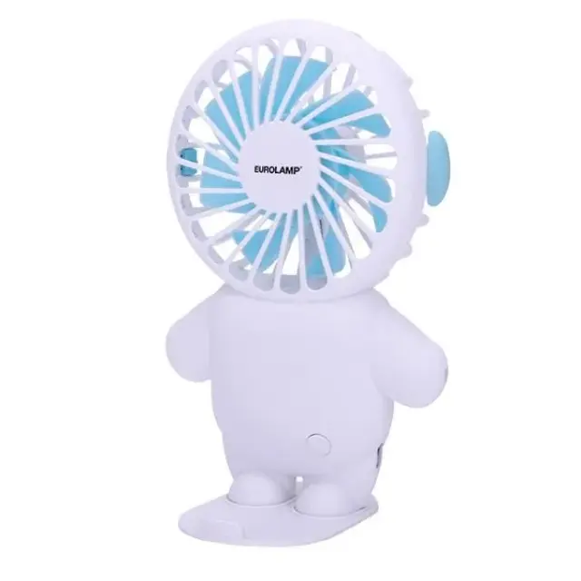 Mini USB Ανεμιστήρας Χειρός Λευκό-Μπλέ Eurolamp