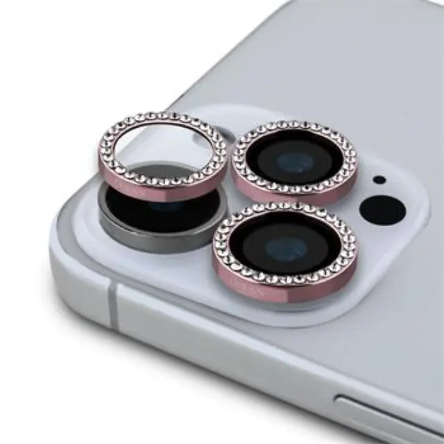 Guess Fixed Glitter Protective Lens for iPhone 16 Pro/16 Pro Max Pink