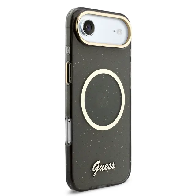 Guess IML Glitter Script Strap MagSafe Case for iPhone Air Black 3