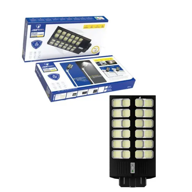 Jortan Led Αδιάβροχο Ηλιακό Φωτιστικό Δρόμου 2400W με Ανιχνευτή Κίνησης Και Τηλεχειριστήριο IP66 - Solar Street Lamp 0274011