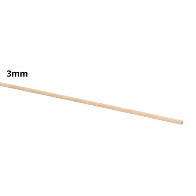 Ξύλινη Καβίλια Στρογγυλή Ø3mm - 100cm - 1τεμ (Εύθραυστο-Παραλαβή απ'το Κατάστημα)
