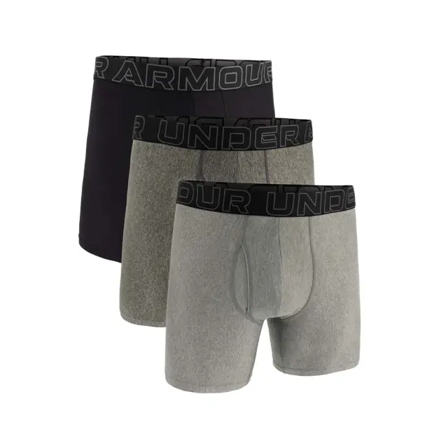 Under Armour Men's Performance Tech 6inc 3 Pack Boxer Underwear Μαύρο - Γκρι 1383878-035 (Under Armour) - Small 3