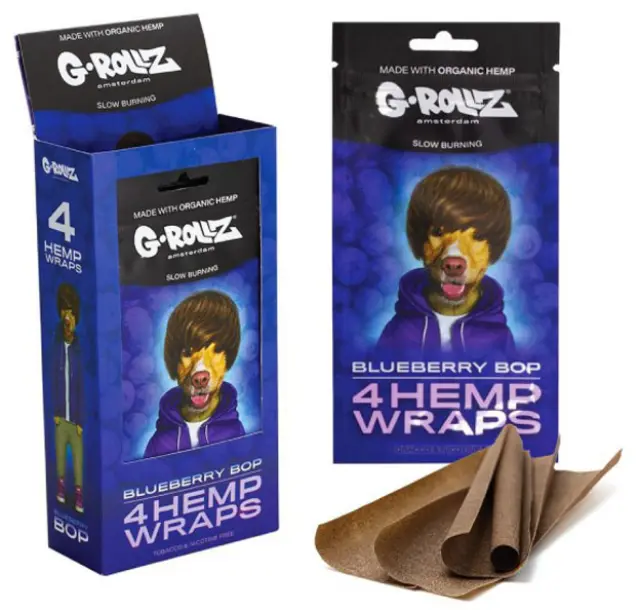 G-Rollz Blunt Hemp Wraps Πουρόφυλλα - Blueberry 4φ 2