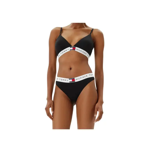 Tommy Hilfiger Γυναικείο Σουτιέν Τρίγωνο Logo Flag, Χρώμα Μαύρο 3