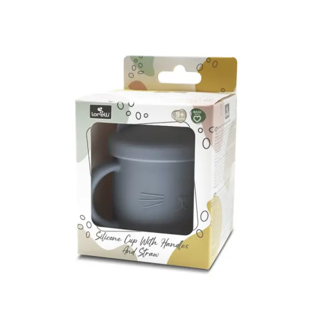 Lorelli Κύπελλο Σιλικόνης Με Καλαμάκι Natural Grey 10230660003 3