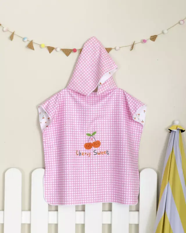 Πόντσο 60x60 3-5 Ετών 200gsm Nima Cherry Sweet Pink 100% Microfiber