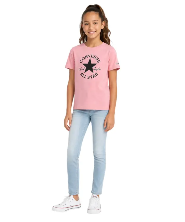 Converse - Παιδική Μπλούζα T-Shirt για Κορίτσια 4CH526-AI4 Ροζ 2
