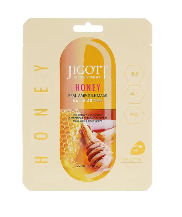 JIGOTT Honey Real Ampoule Mask Μάσκα Προσώπου Για Ενυδάτωση & Θρέψη 27ml