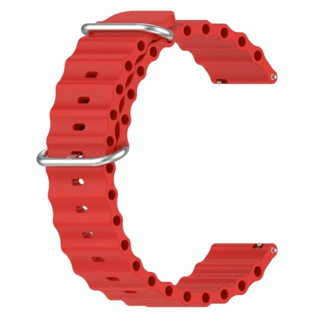 Ocean Style Λουράκι για Smartwatch 22mm-Red OEM 2