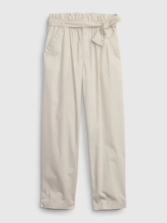 Μπεζ Παιδικό Twill Παντελόνι με Washwell BEACH PEBBLE - XS