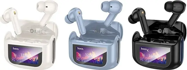 Wireless Hands Free Hoco EQ21 Sandy 400mAh v5.4 με ANC ENC TWS 7 Ώρες Ομιλίας και Οθόνη Αφής Μαύρα 3