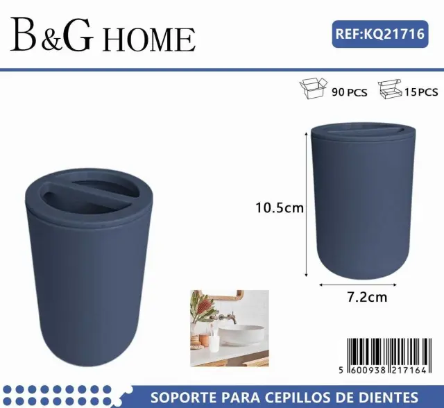 Θήκες οδοντόβουρτσας πλαστικές σε σετ 5Χ - Blue - 21716 2