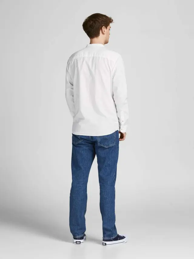 JJESUMMER BAND SHIRT L/S S22 NOOS White 2