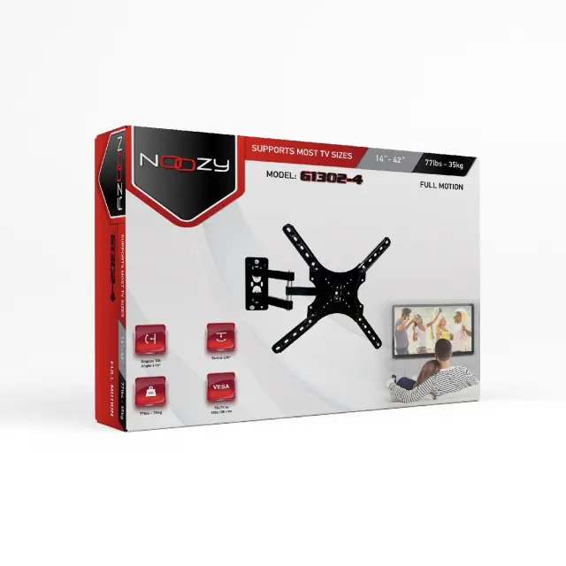 Βάση Στήριξης Noozy G1302-4 για Τηλεοράσεις 14'' - 42'' VESA από 50x50mm έως 400x400mm. Μέγιστη αντοχή βάρους 35kg 2