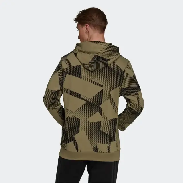 adidas Sportswear Three Bar Graphics Hoodie (H18410-Olive) - Λαδί - S 2