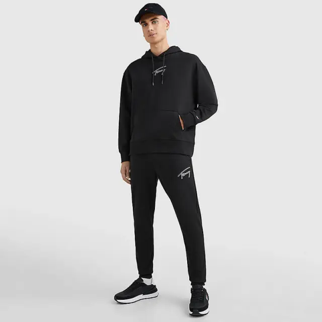 Tommy Hilfiger - Ανδρικό Φούτερ με Κουκούλα και Τσέπες DM0DM15796-BDS Μαύρο - 2XL 2