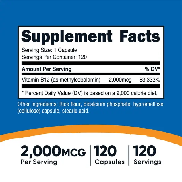 Nutricost Vitamin B12 2,000 mcg 2