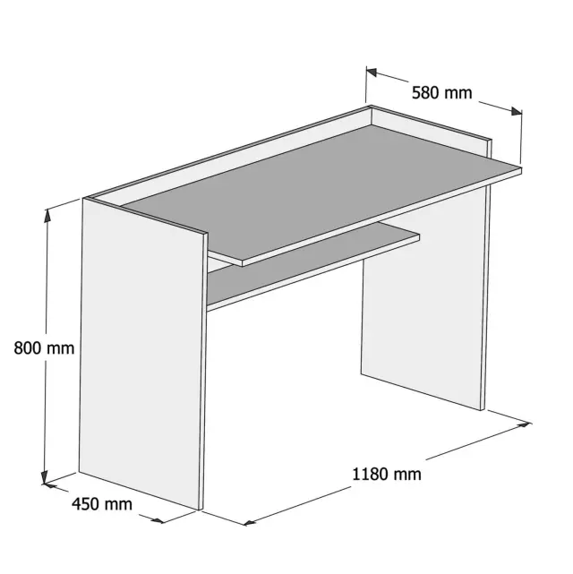 ΓΡΑΦΕΙΟ ΜΕΛΑΜΙΝΗΣ ΛΕΥΚΟ 118x58x80Υεκ.FB99227.11 2