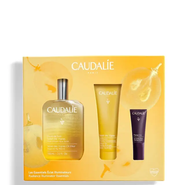 Caudalie Illuminator Essentials με Soleil Des Vignes Oil Elixir Θρεπτικό Έλαιο Σώματος, 100ml + Shower Gel Αφρόλουτρο Σώματος, 50ml + Premier Cru The Eye Cream Kρέμα Ματιών, 5ml, 1σετ