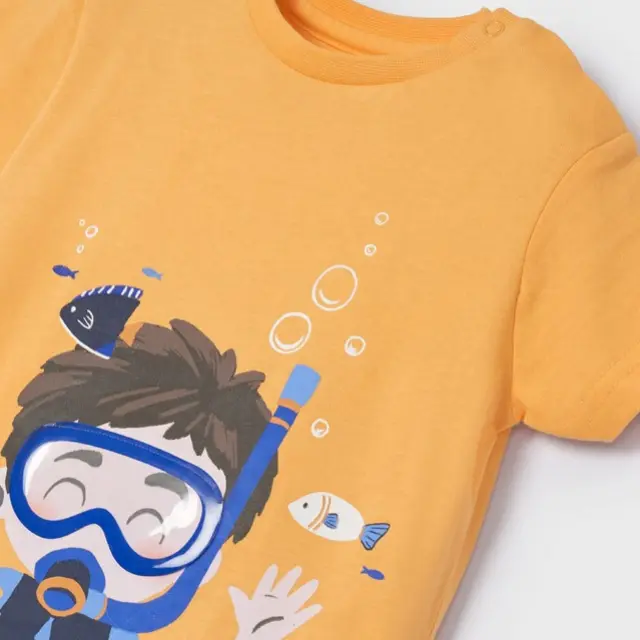 Baby 6 μηνών έως 4 ετών Μπλούζα κοντομάνικη play "scuba" μανταρίνι 2
