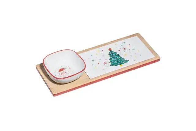 Ladelle Μπολ Πορσελάνης 10cm & Πιατέλα Πορσελάνης/ Μπαμπού 135x5cm Candy Σετ 2τμχ