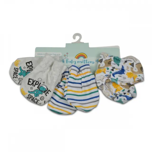 Cangaroo Βρεφικά Γαντάκια 3 ζεύγη Baby mittens Kay Blue 3800146265533