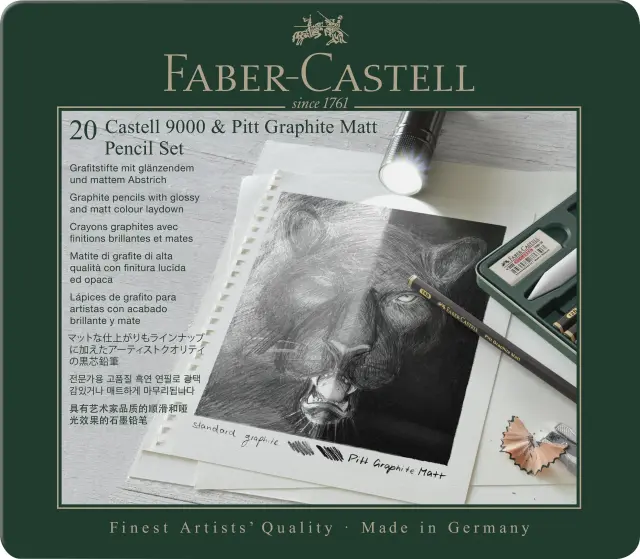 Fab-Castel- Set Pitt Graphite Matt AND Castell 9000 11522- Toys
