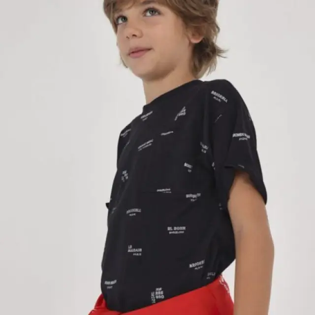 Junior 10 έως 18 ετών Μπλούζα με στάμπα από βιώσιμο βαμβάκι μαύρο - 10Ε 2