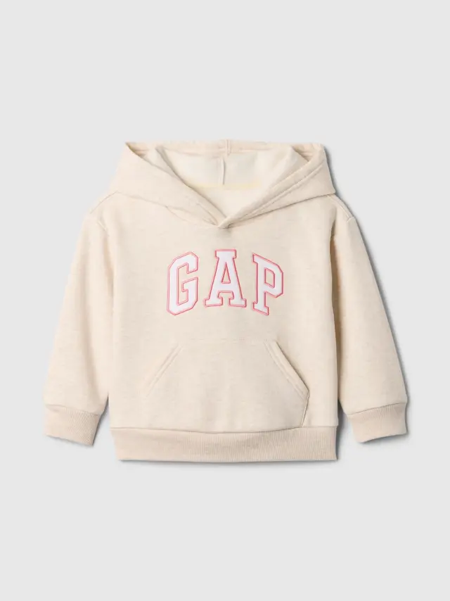 Μπεζ Logo Φούτερ με Κουκούλα cream and beige - 4YRS