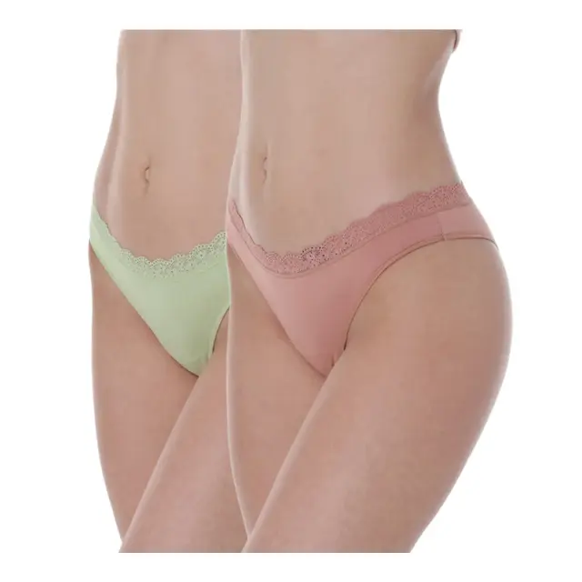 Apple Γυναικείο Brazil Bamboo Eco Friendly - Διπλό Πακέτο, Χρώμα Green Pastel-Powder - S