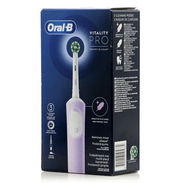 Oral-B Vitality Pro Protect X Clean Ηλεκτρική Οδοντόβουρτσα με Χρονομετρητή Βουρτσίσματος Lilac Violet 2