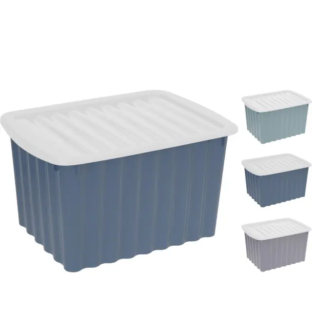Κουτί Αποθήκευσης Με Καπάκι Πλαστικό 40x30x23cm Σε 3 Χρώματα
