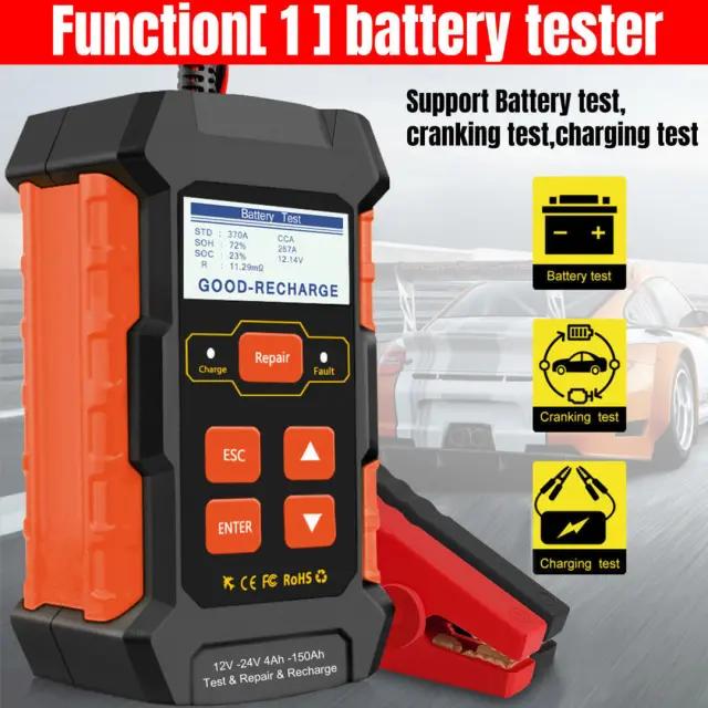 Konnwei KW520 Ψηφιακό Battery Tester με Κροκοδειλάκια 2