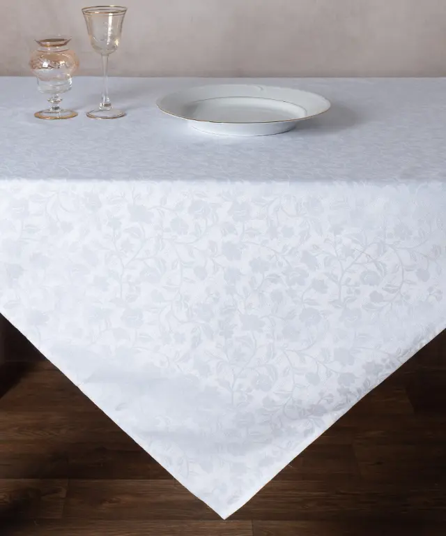 Ζακάρ τραπεζοκαρέ 1010 (135cm x 135cm) λευκό - -