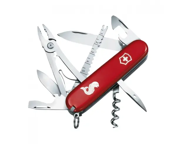 Ελβετικός Σουγιάς Victorinox Angler με 19 λειτουργίες και μήκος 9.1cm - Red1.3653.72