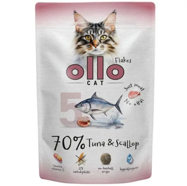 OLLO Cat No. 5 Tuna and scallop - wet cat food - 85g