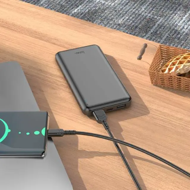 Hoco® J100 PowerBank 10000mAh με 2 Θύρες USB-A Μαύρο 2