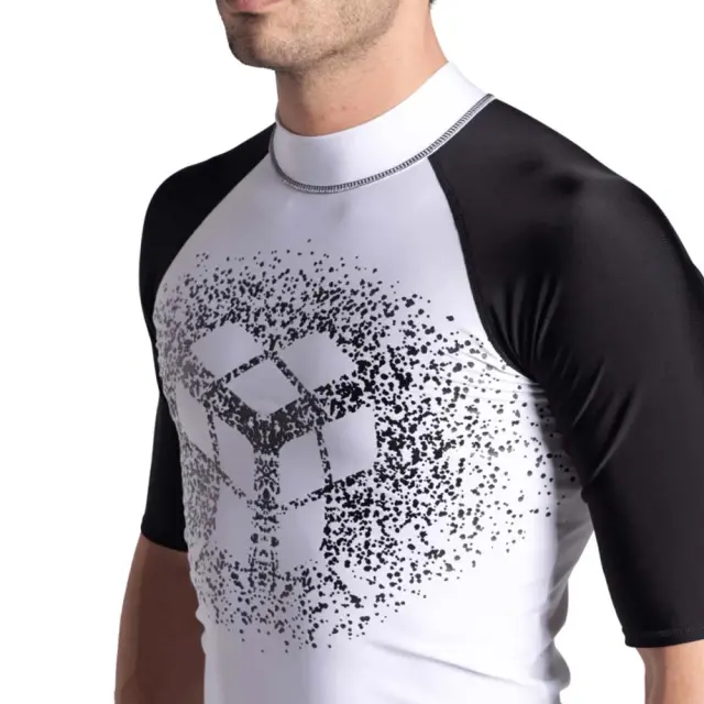 Arena Men's Shortsleeve Graphic UV Protection Rash Vest Tee Άσπρο 006292-155 (Arena) - Small 3