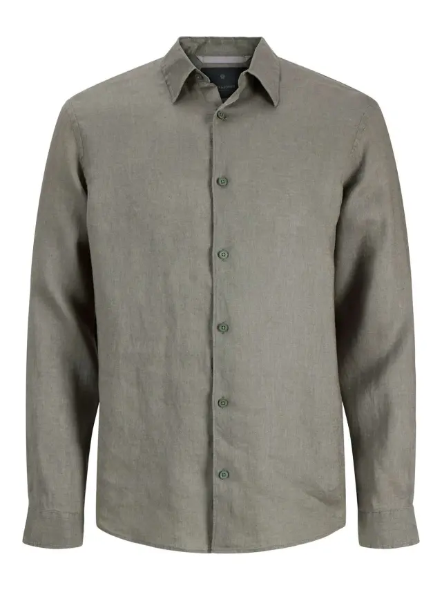 JPRBLALAWRENCE LINEN LS SHIRT SN Smokey Olive