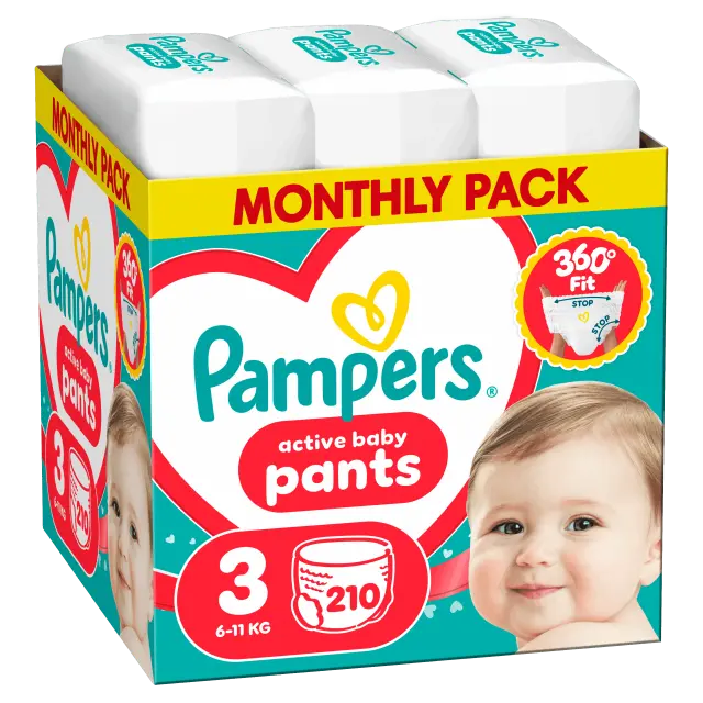 Πάνες Pampers Pants Monthly Pack No3 (6-11kg) 210 τεμ